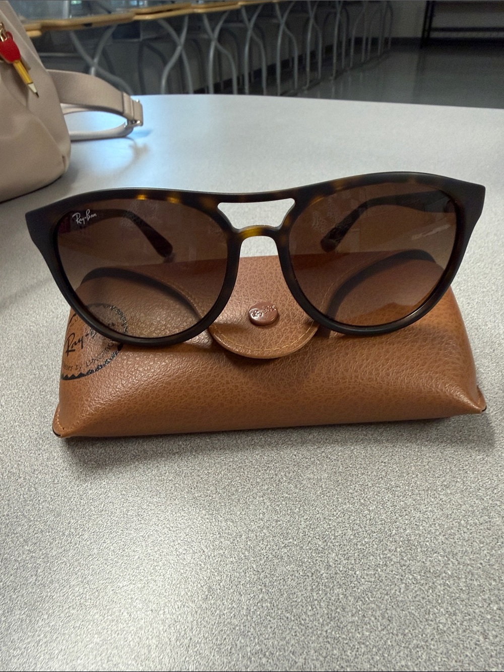 Ray-Ban Women's Tortoise Frame Brown Lens Sunglasses
